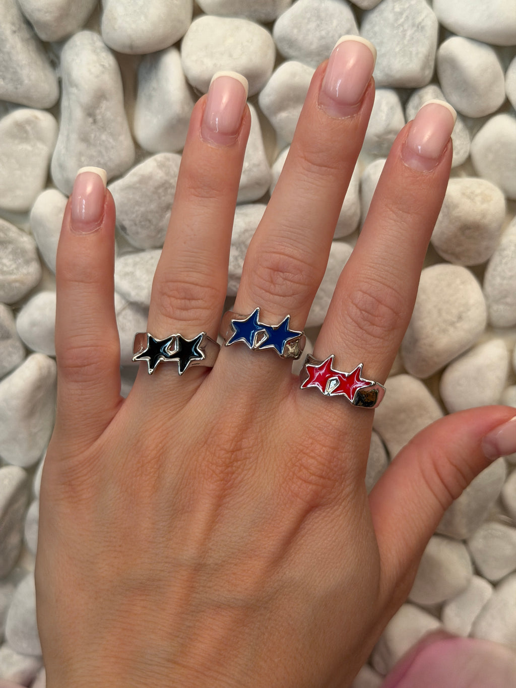 Silver star rings