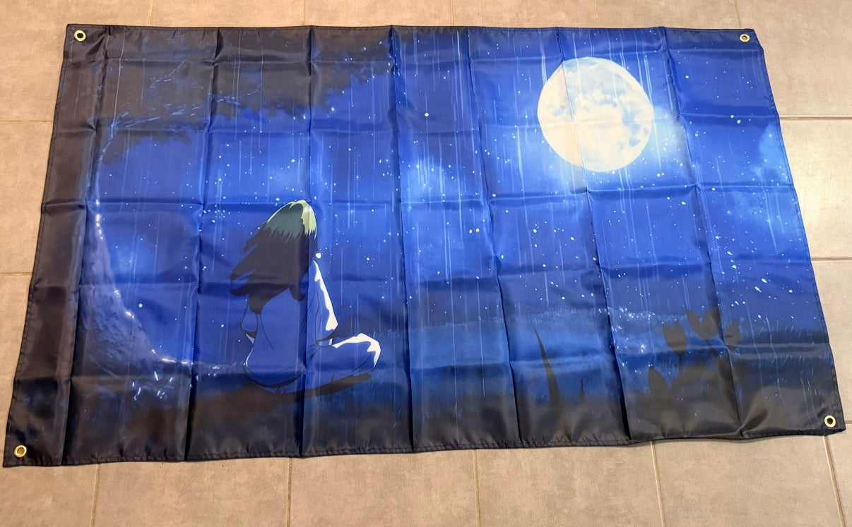 Moonlight Anime Wall Flag – 60x90cm Aesthetic Room Decor 🌙