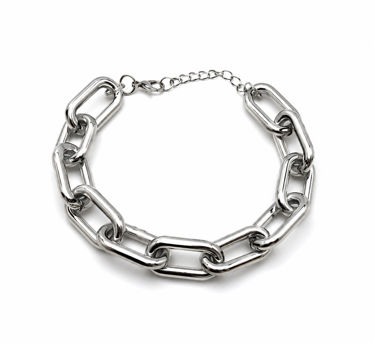 Silver Chain Choker Necklace